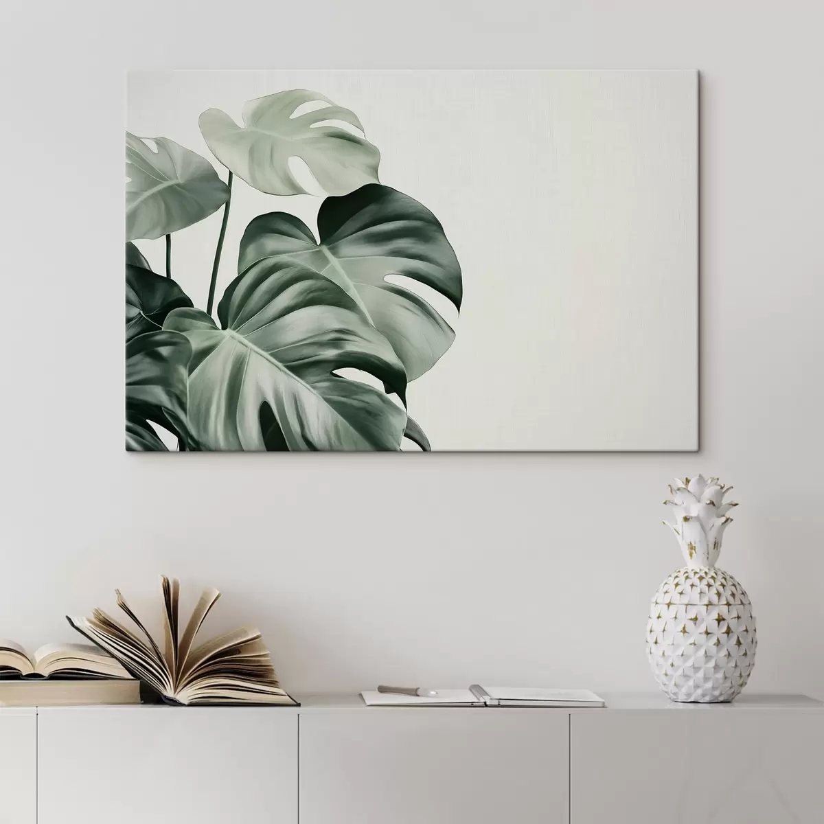 Paveikslėlis Atogrąžų palmių lapai, gėlių, realizmas, monstera s43508