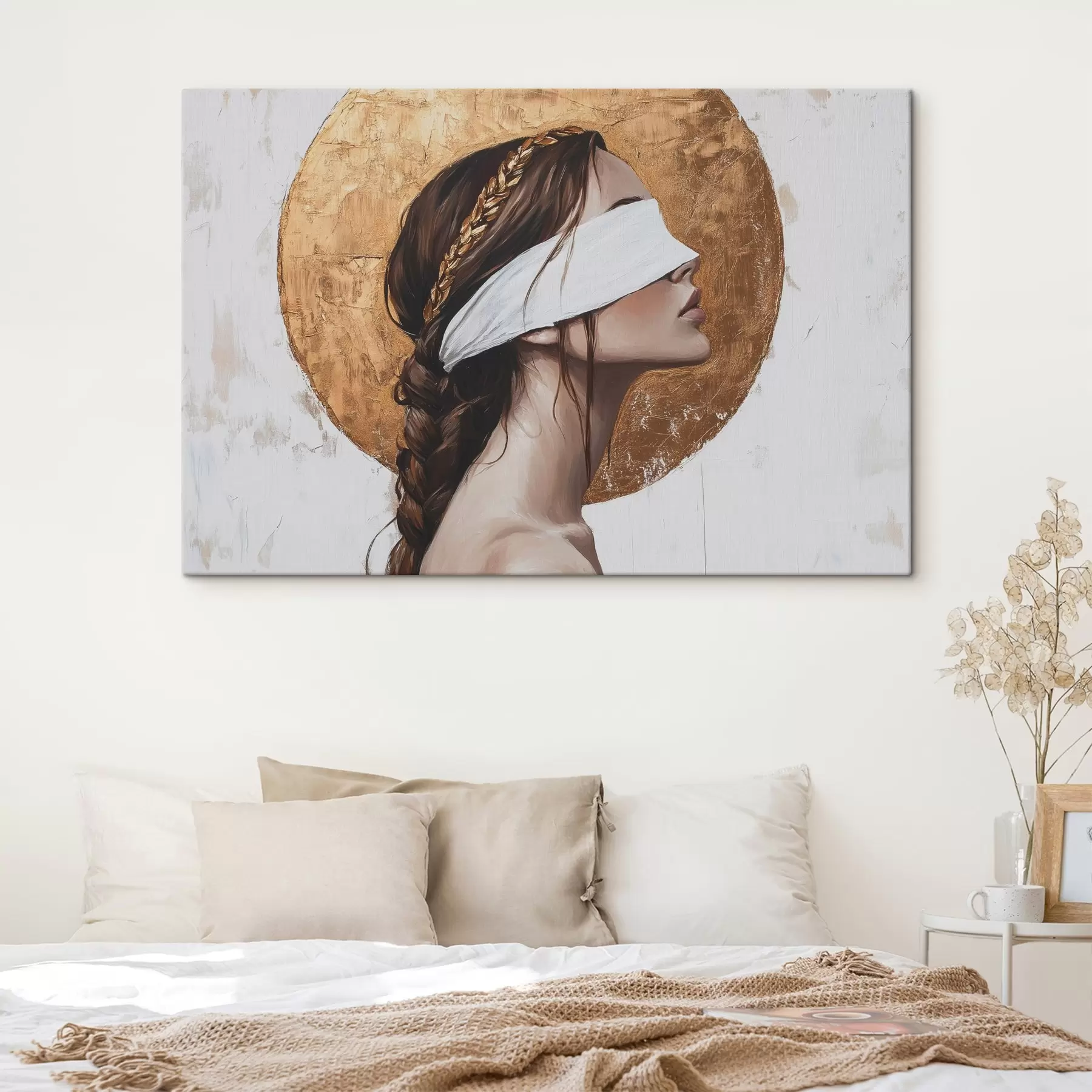 Paveikslėlis Moteris su tvarsčiu ant akių, Graikija, akrilo stiliaus piešinys s43502