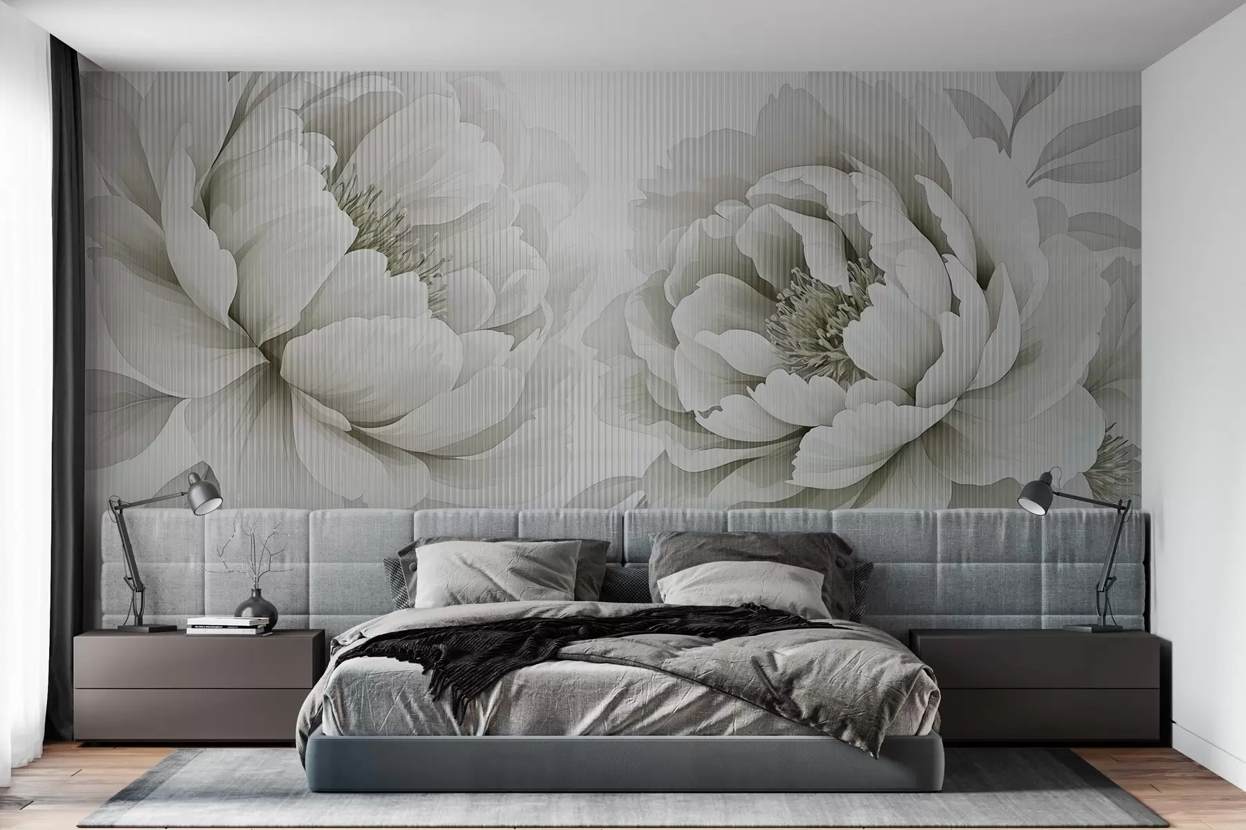 Fototapetai Bijūnai už stiklo w03557v3