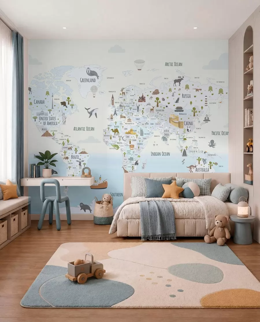 Fototapetai Stebuklų atlasas mėlynai w03410