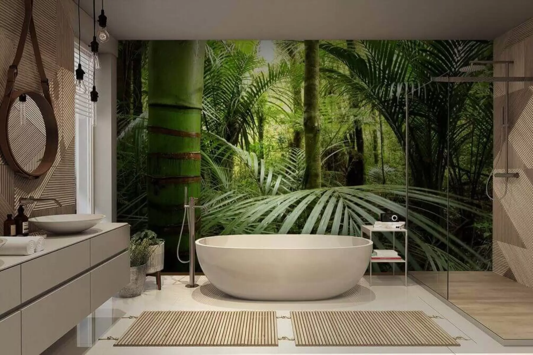 Fototapetai Sodri žaluma tankiame miške u56916