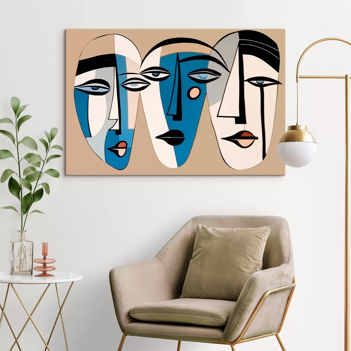 Paveikslėlis Geometrinio stiliaus abstraktus katės portretas s43526