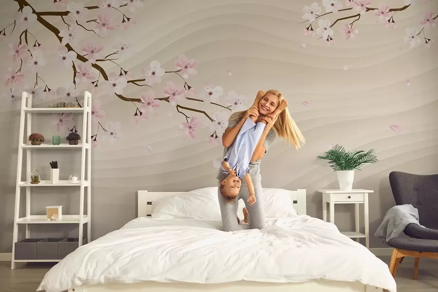 Fototapetai Sakurų šakos banguotame smėlio fone w08959