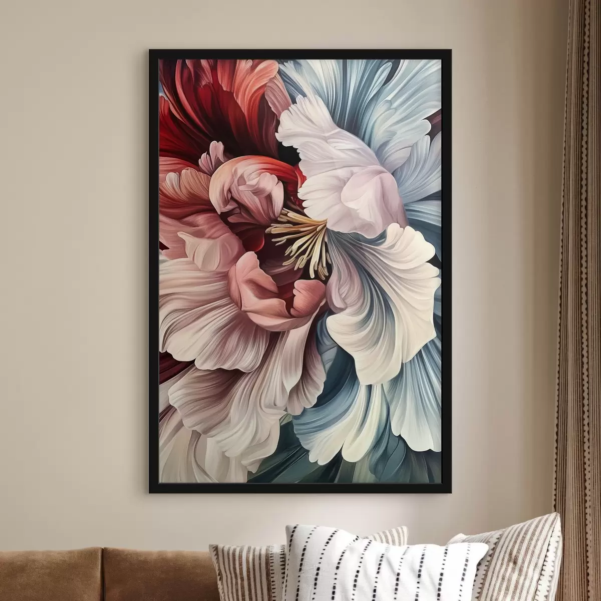 Plakatas Mėlyna ir raudona gėlė f43905