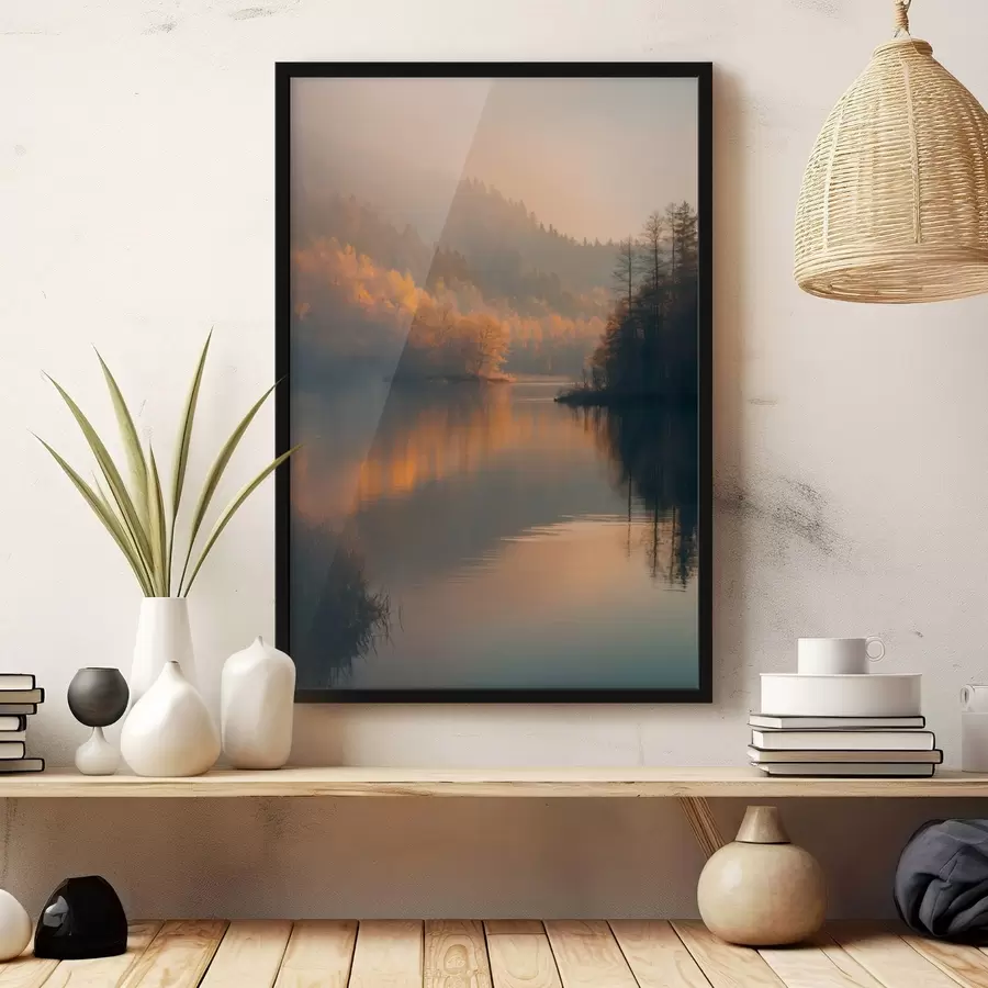 Fototapetai Ežeras viduryje miško f43464