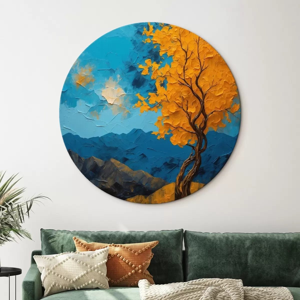 Apvalūs paveikslai Medis ant kalno r43461