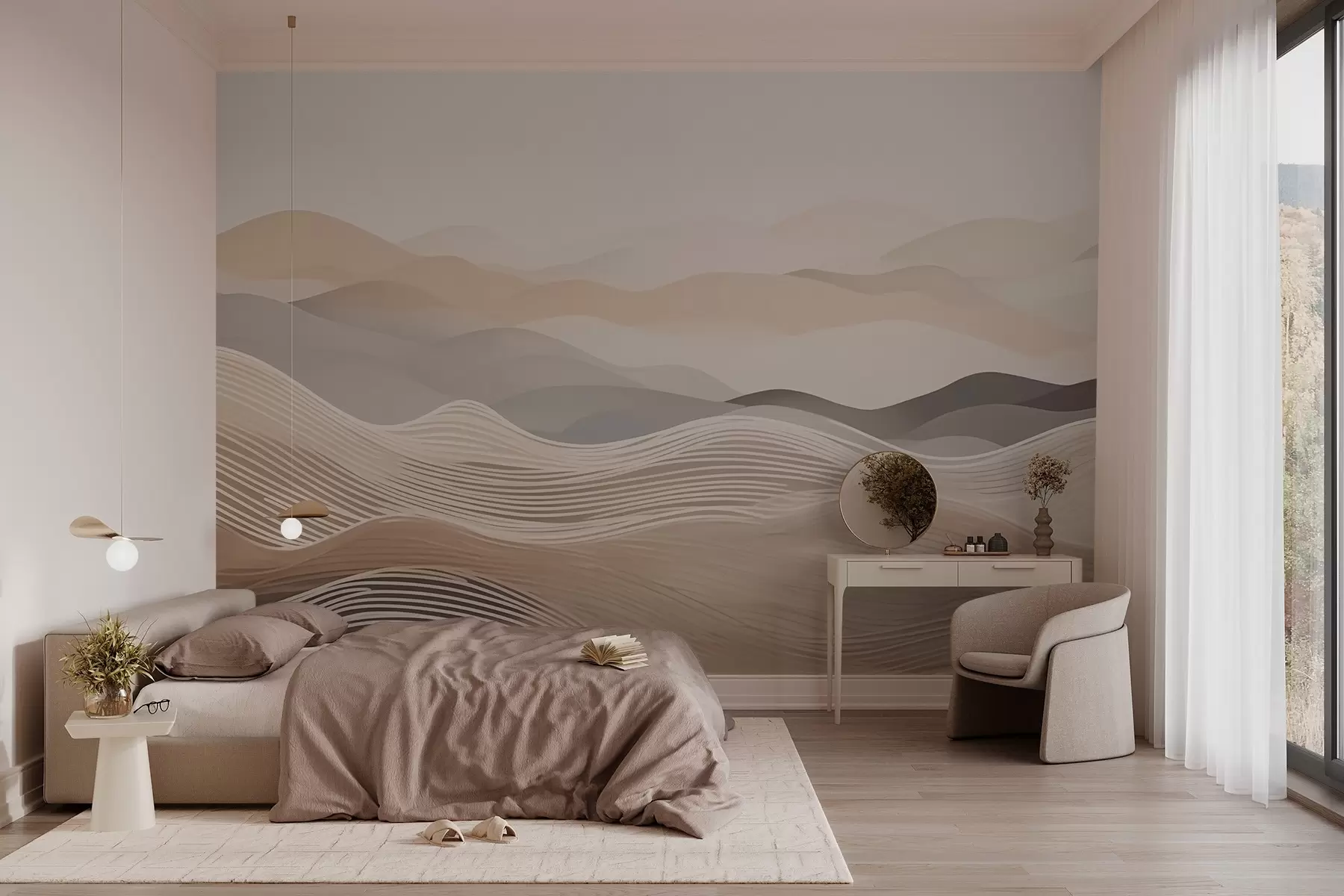 Fototapetai Abstrakčios bangų formos linijos w03612