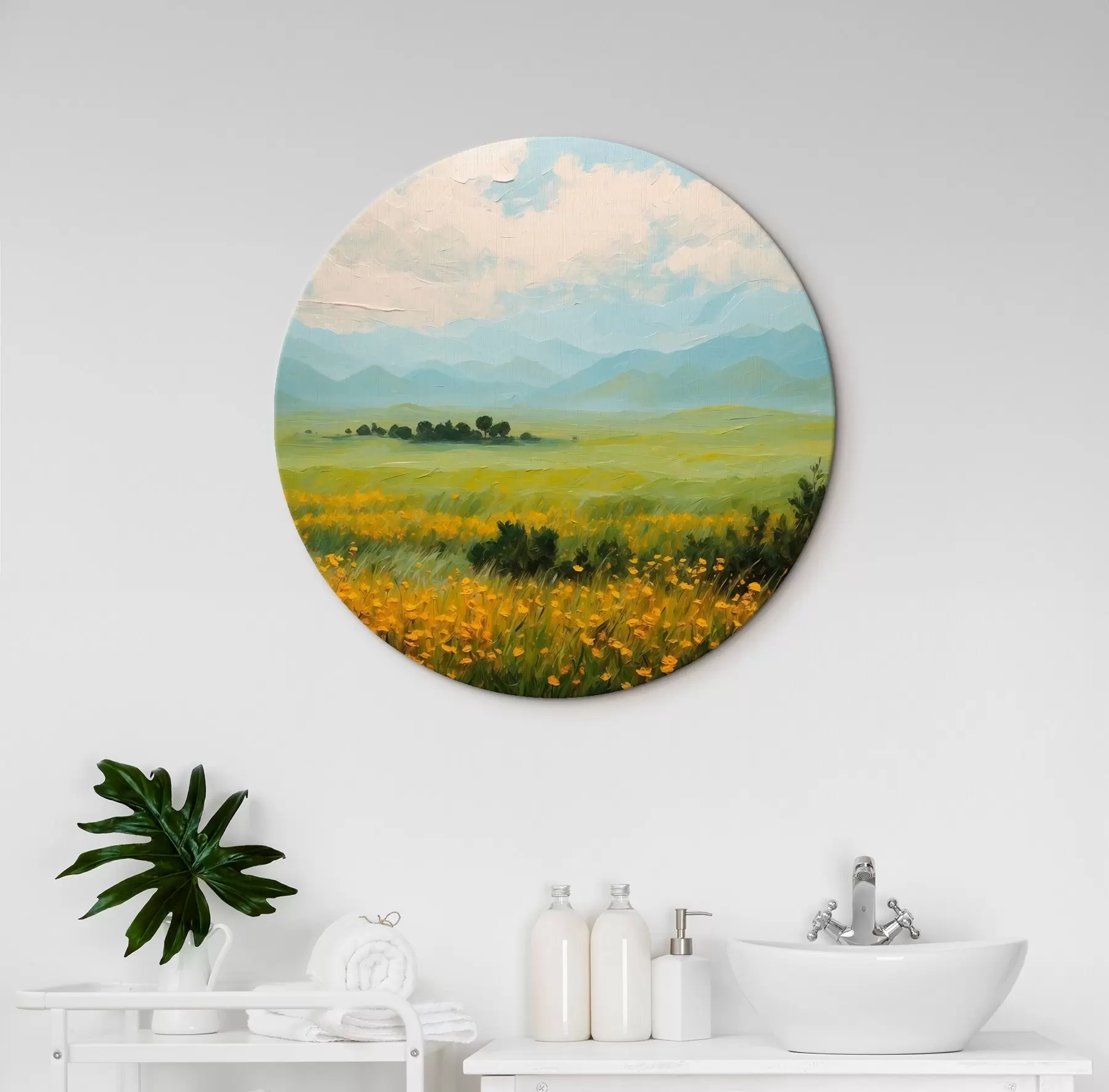 Fototapetai Gėlių laukas aliejinės tapybos stiliumi r43451