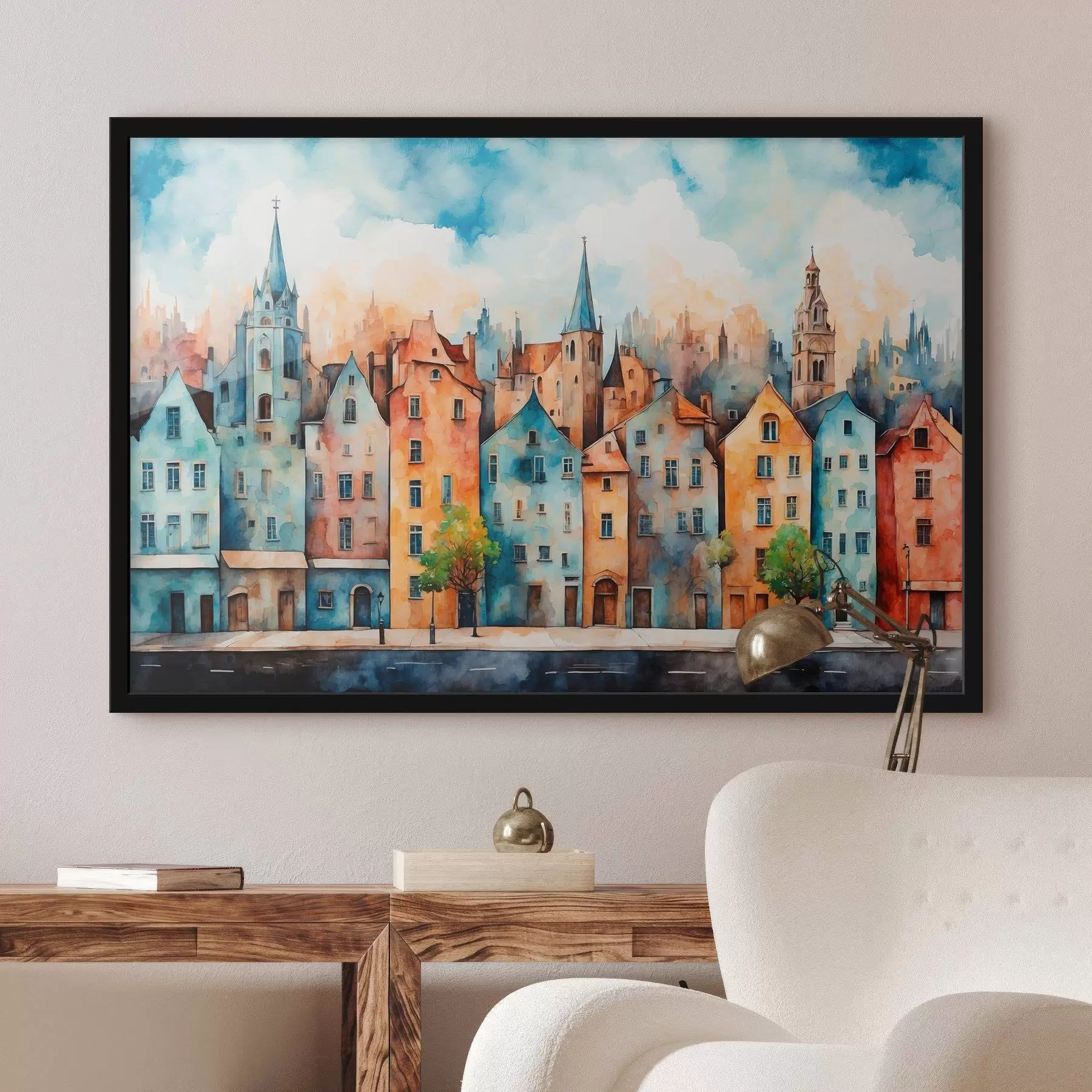 Fototapetai Europos miestas stiliaus akvarele tapyba f43441