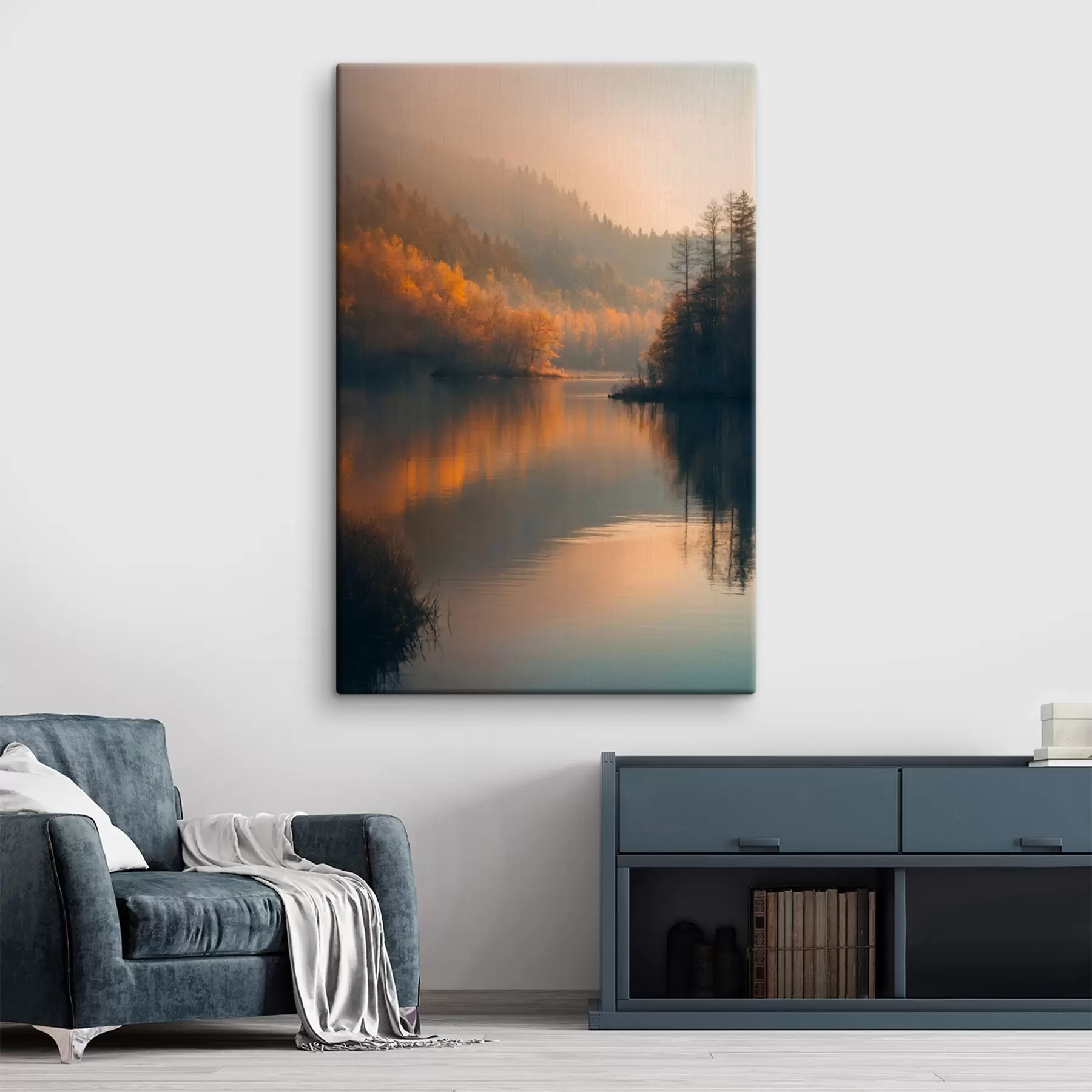 Fototapetai Ežeras viduryje miško s43464