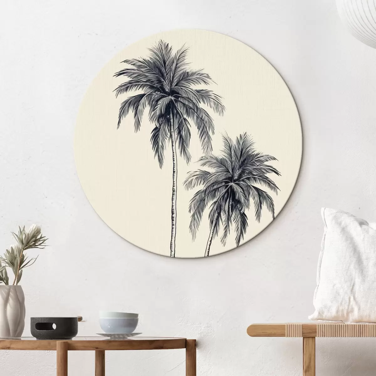 Apvalūs paveikslai Palmės minimalizmas r43956