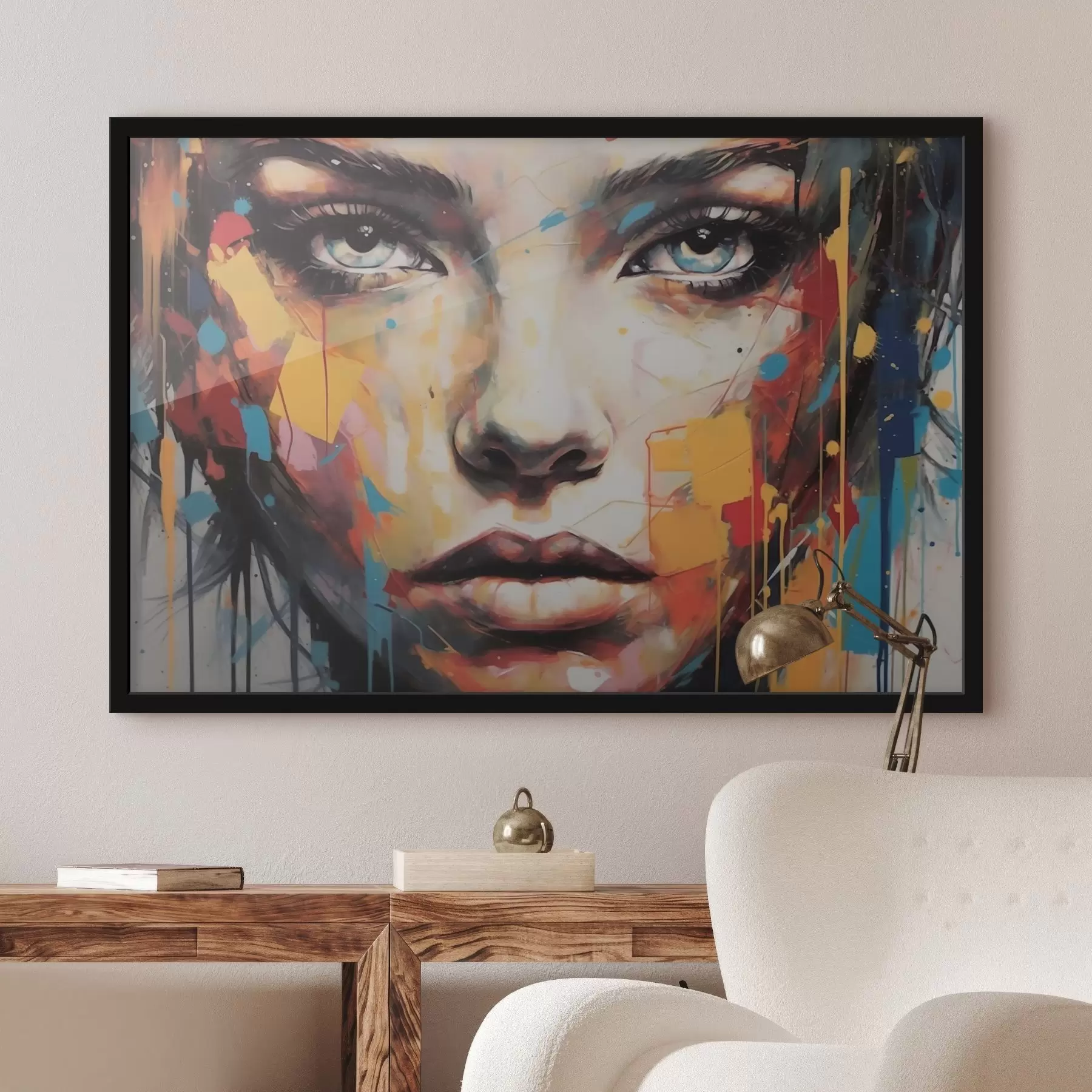 Fototapetai Portretas spalvotais potėpiais f43982