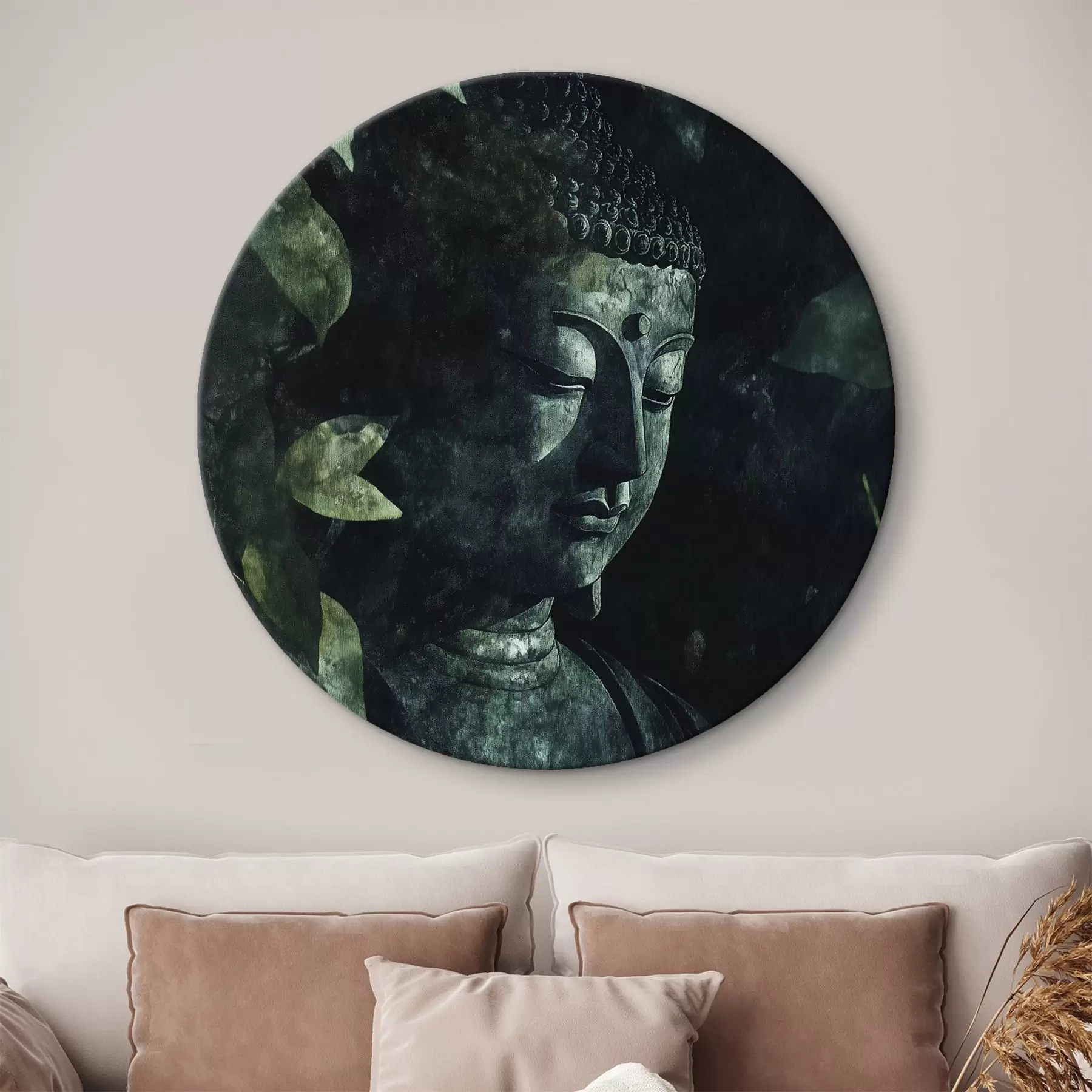 Paveikslėlis Meditacinis Buda žaliuose lapuose, dvasinis r44029