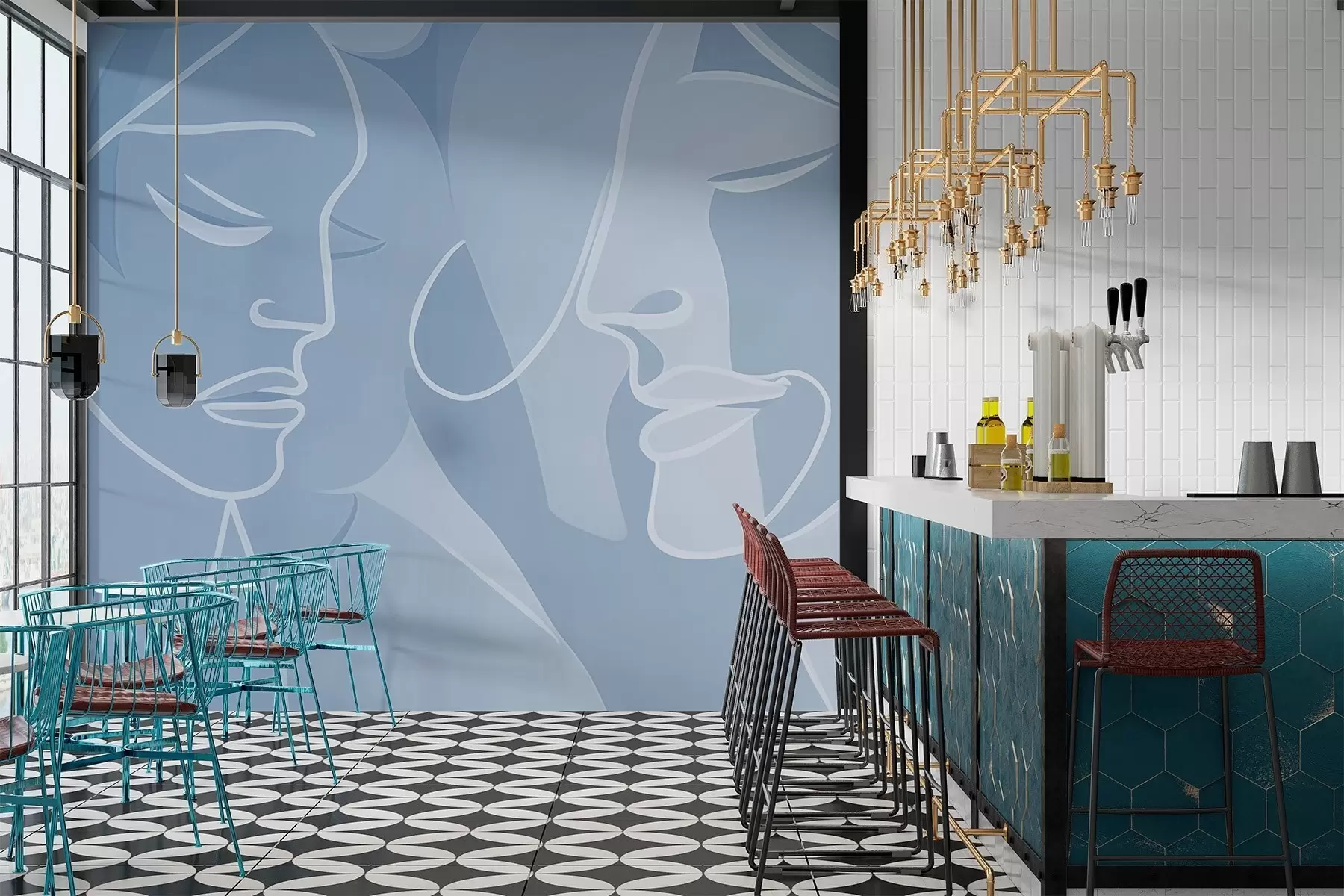 Fototapetai Veidų abstrakcija w03732v1