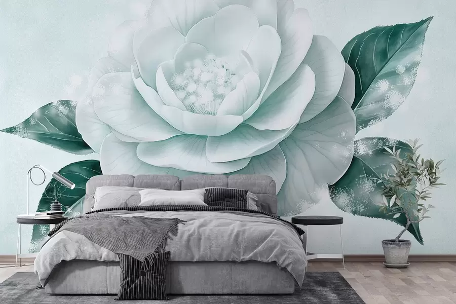 Fototapetai Gražus bijūnų žiedas mėlynomis spalvomis w03757v1