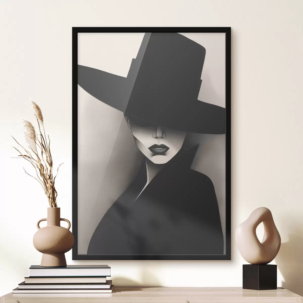 Plakatas Moteris su skrybėle f44108