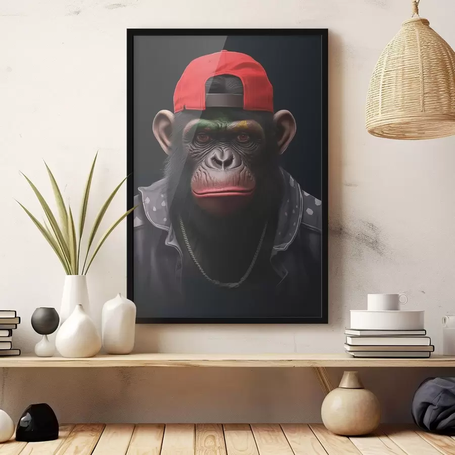 Fototapetai Beždžionė kepurėje f44110