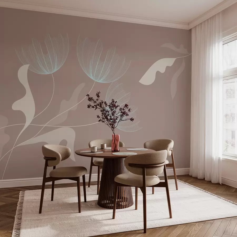 Fototapetai elegantiškos minimalistinės baltų ir mėlynų tonų gėlės moka spalvos fone w03763v3 - Uwalls.lt Fototapetai elegantiškos minimalistinės baltų ir mėlynų tonų gėlės moka spalvos fone w03763v3