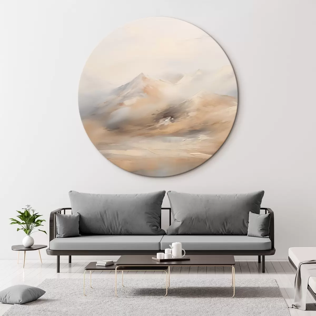 Apvalūs paveikslai Kalnų imitacijos tapyba r44125