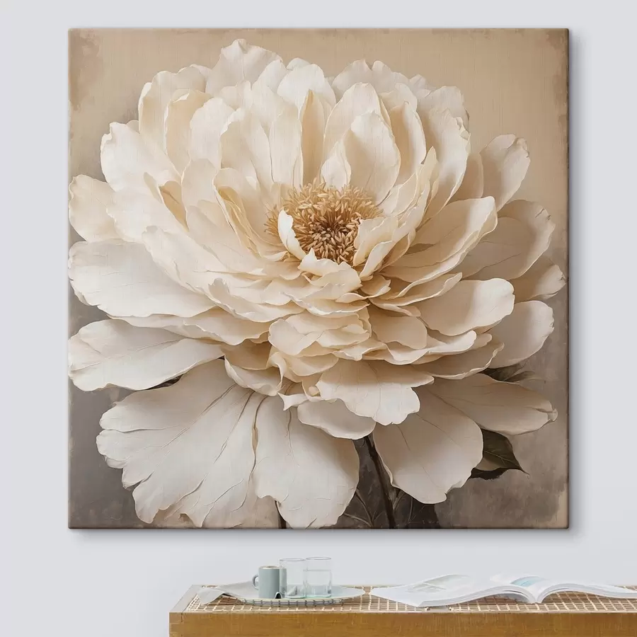 Paveikslėlis Balta gėlė smėlio spalvos fone s44094