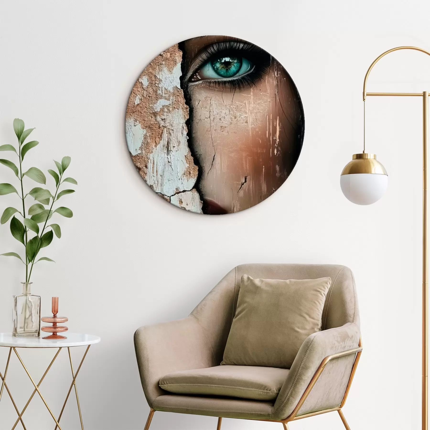 Paveikslėlis Mergaitės veidas už senos sienos r44069