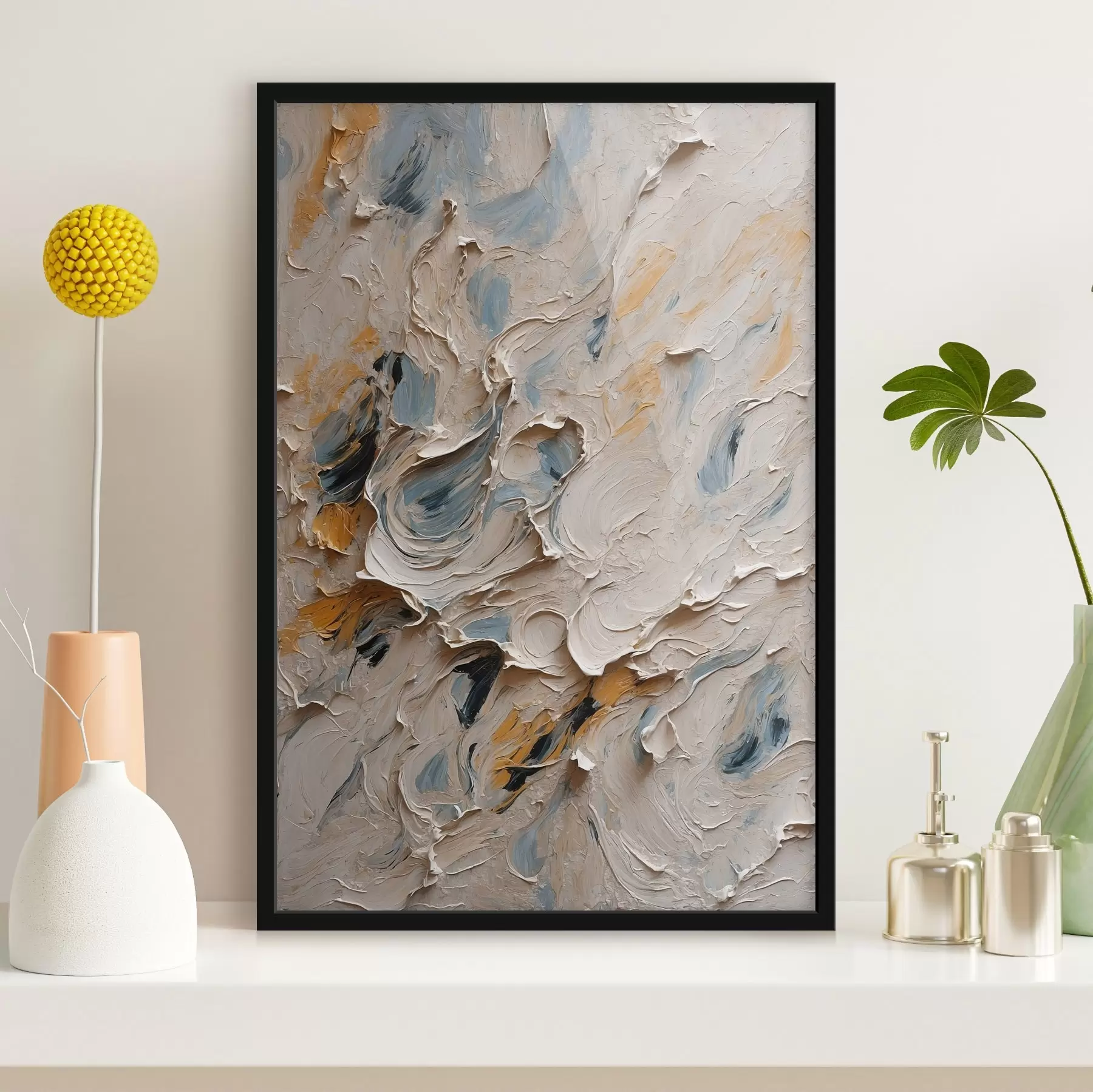 Fototapetai Balta ir mėlyna abstrakti tapyba aliejiniais dažais f44078