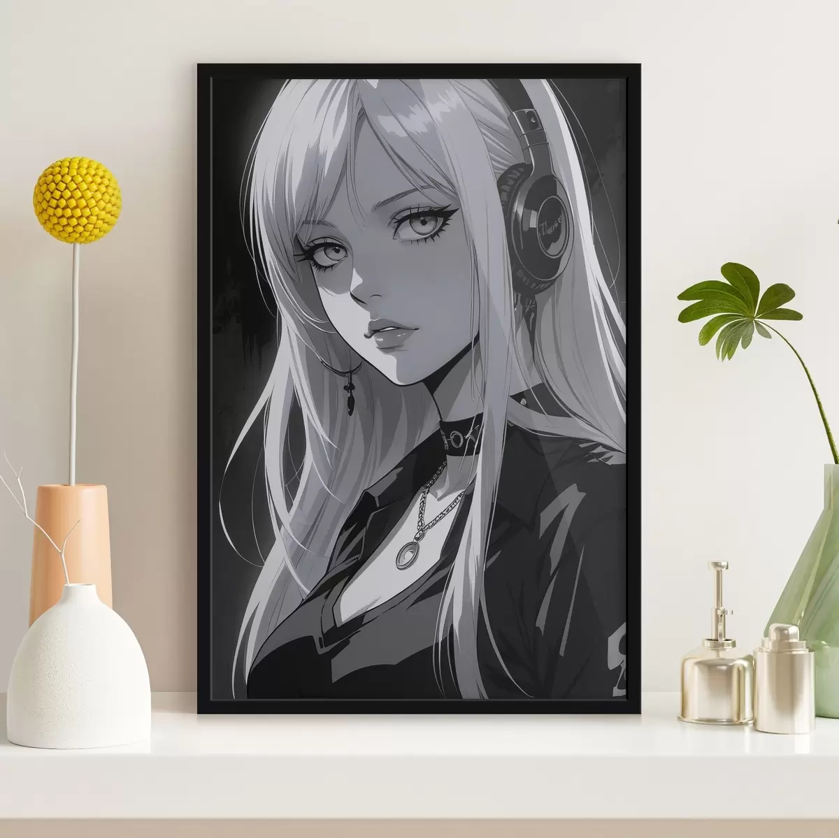 Plakatas Plakatas su mergina su ausinėmis f44102