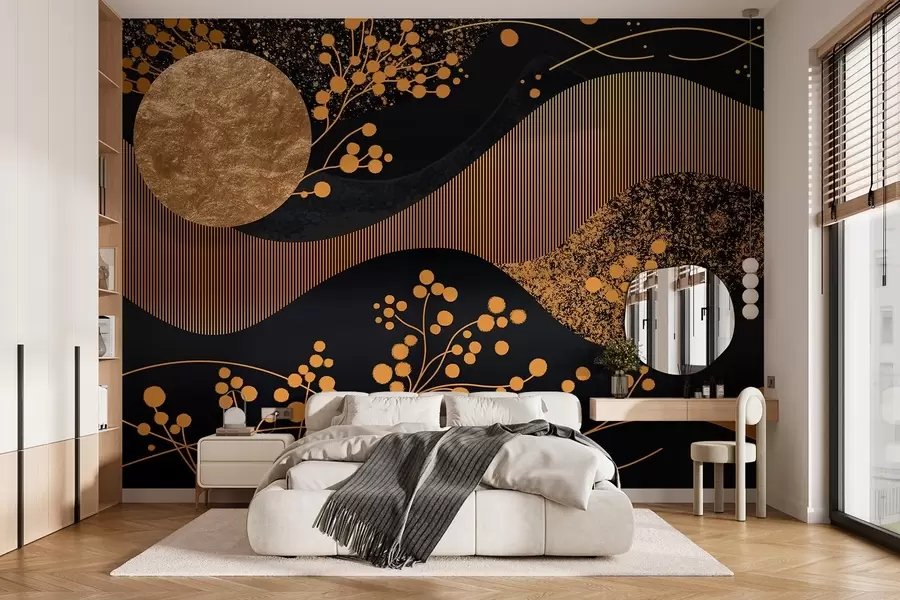 Fototapetai pasakiška žvaigždėta naktis abstrakčiu stiliumi w03764