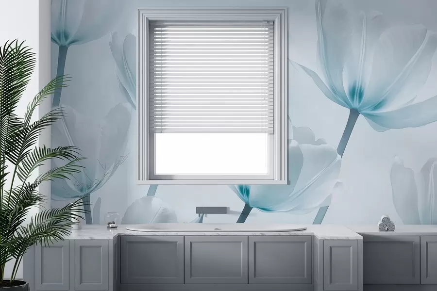 Fototapetai Gražios tulpės, gėlių, mėlynos spalvos, realizmas w03877v1