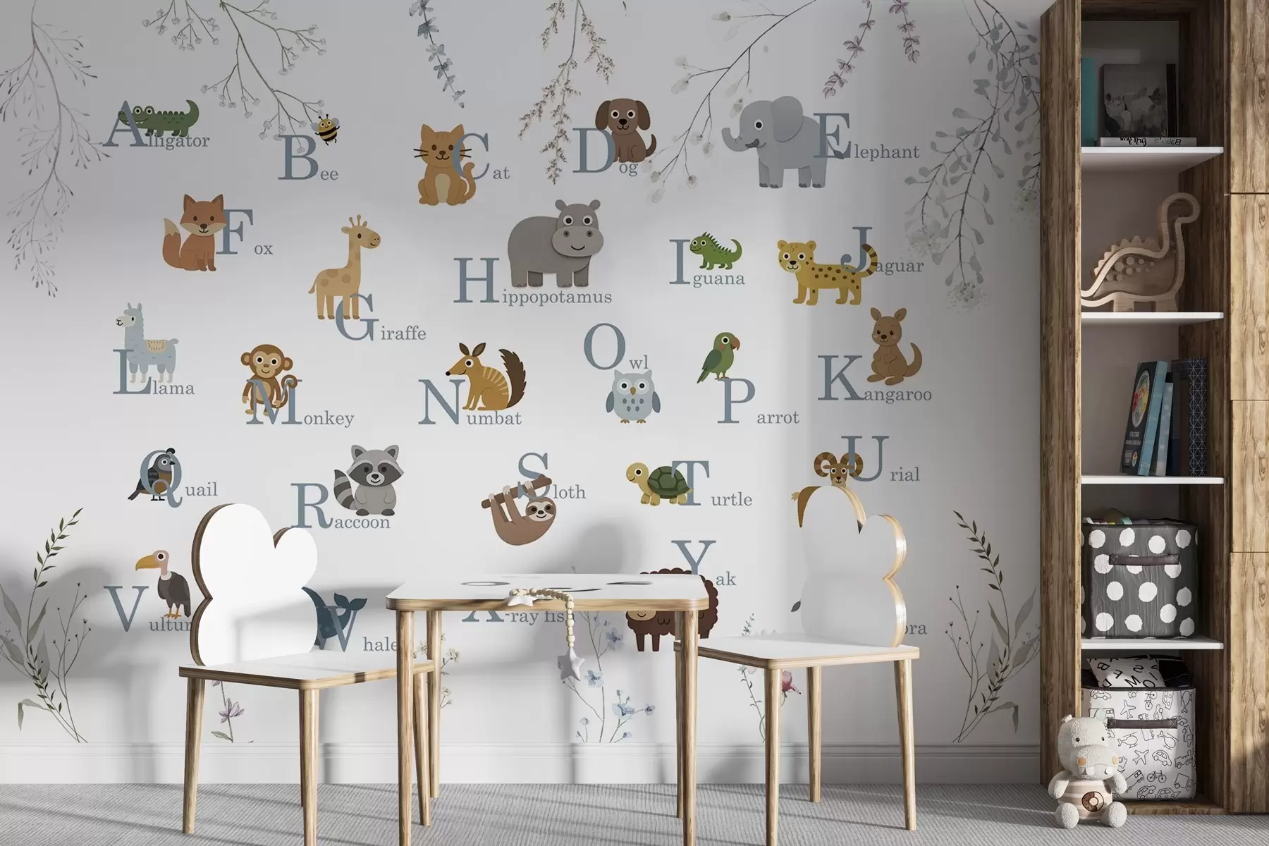 Fototapetai Minimalistinė abėcėlė su mėlynomis raidėmis w03808