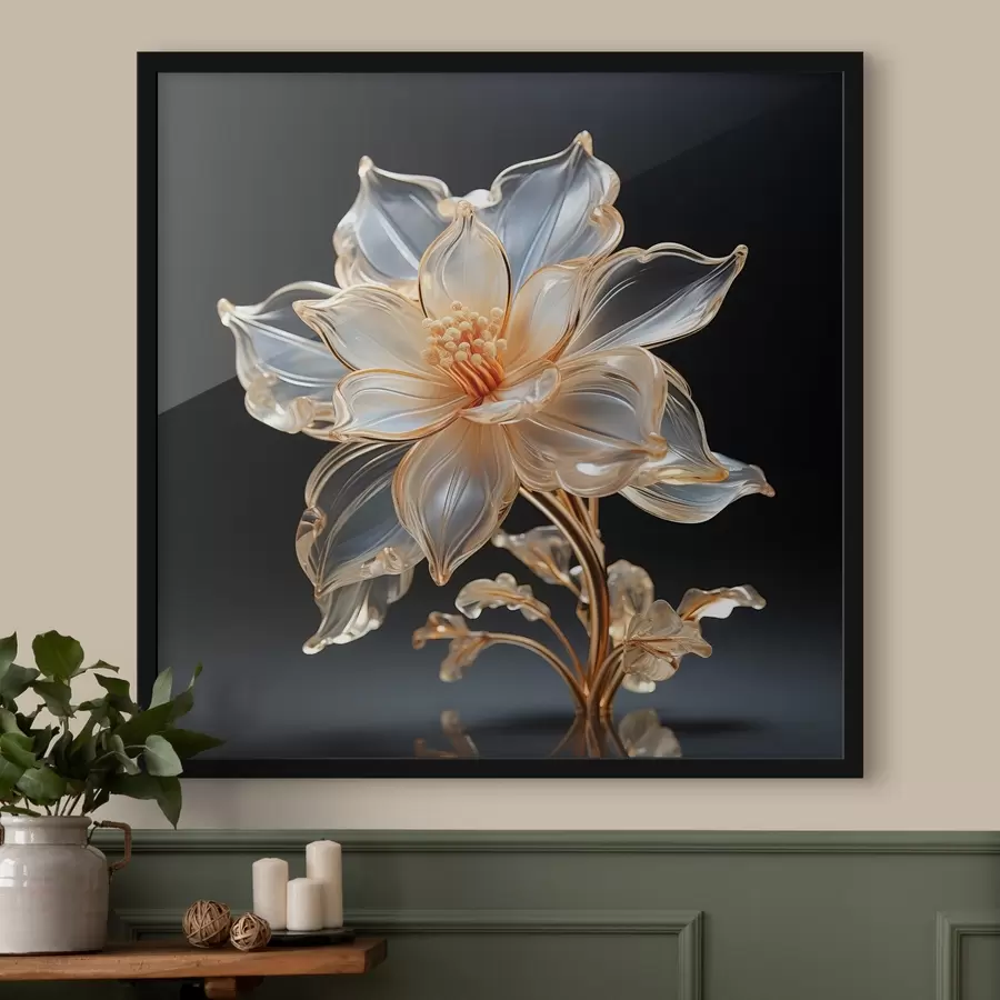 Fototapetai Išskirtinė skaidri minimalistinio stiliaus gėlė f44251