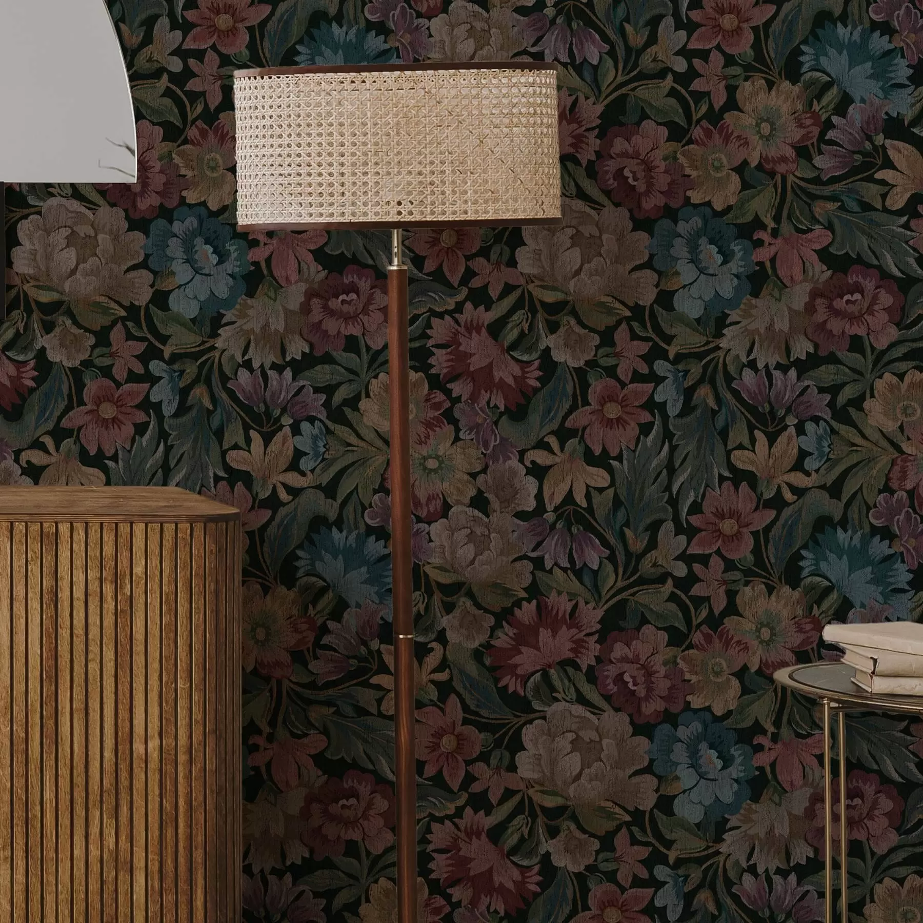 Fototapetai Gobeleno tekstūra su spalvingomis gėlėmis a00146