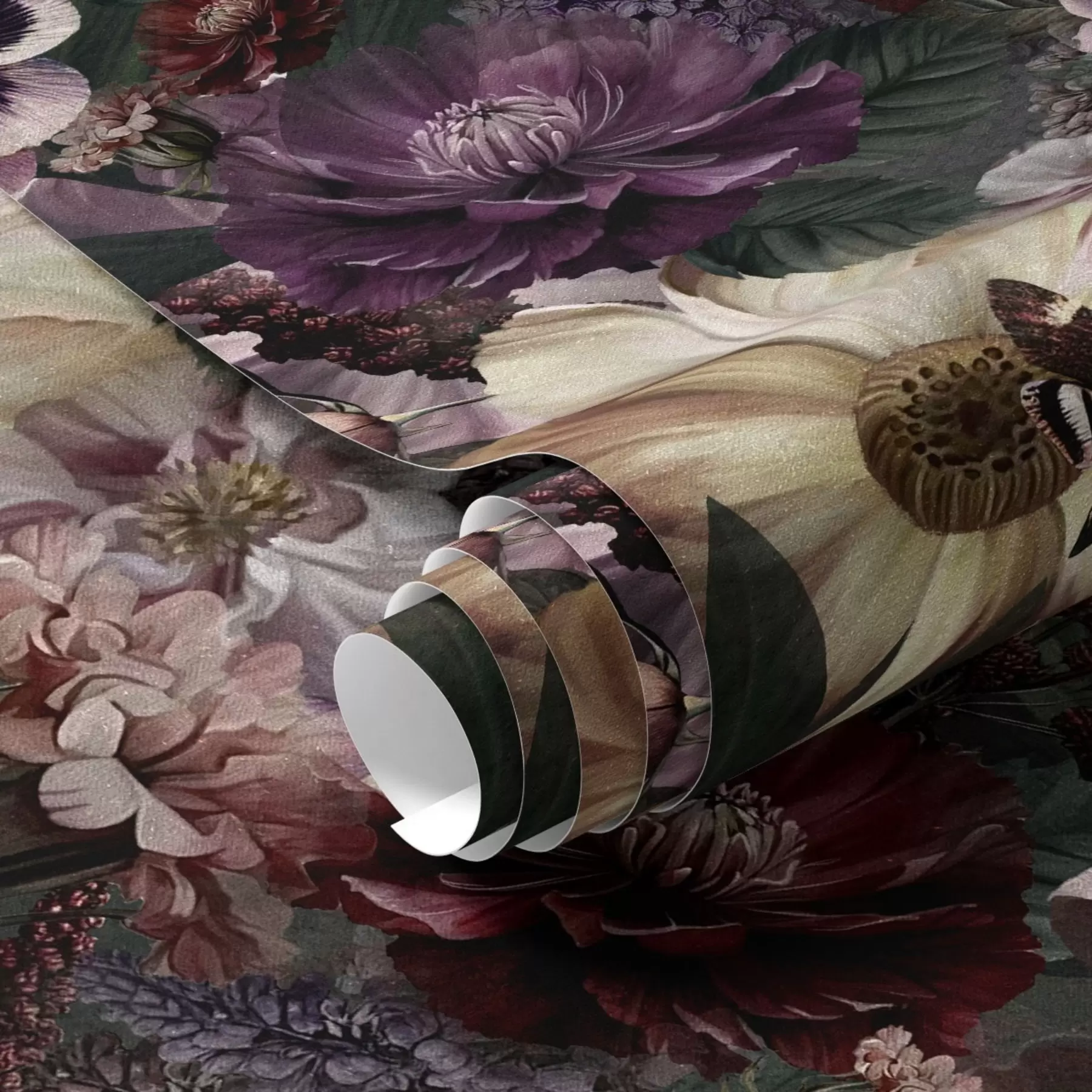 Fototapetai Tamsių spalvų gėlių atspaudas a00147