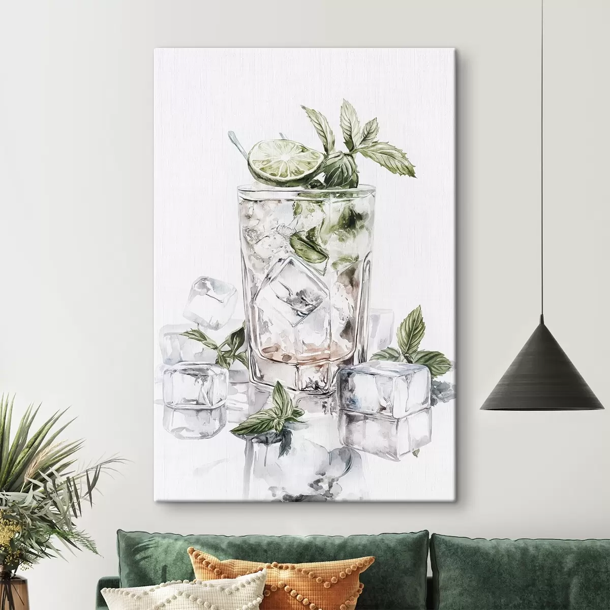 Paveikslėlis Mojito kokteilis, akvarelės stiliaus gėrimai, mėta s44302