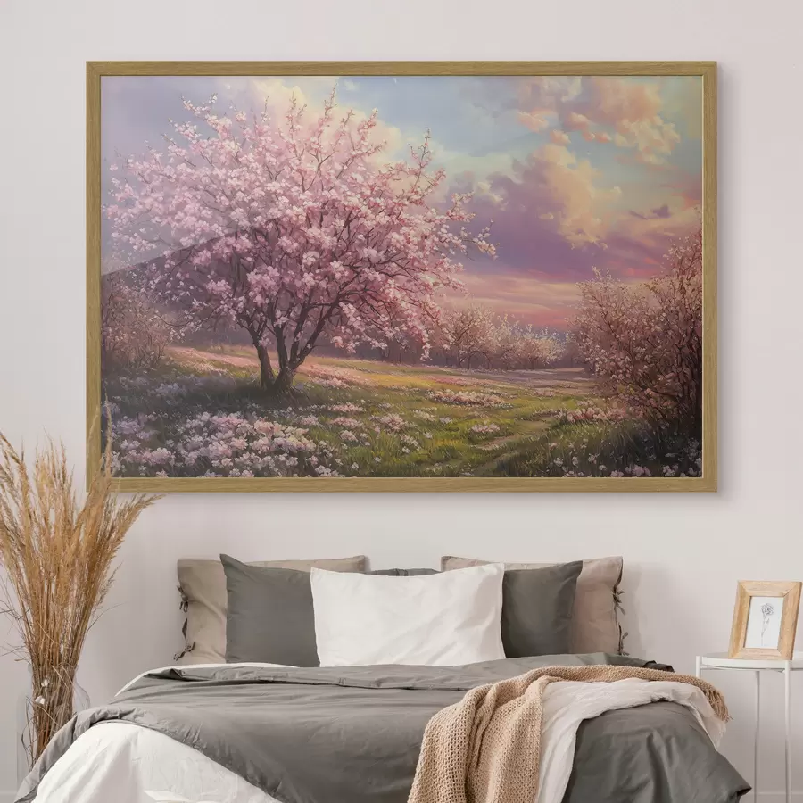 Fototapetai Žydintys rožiniai medžiai f44324