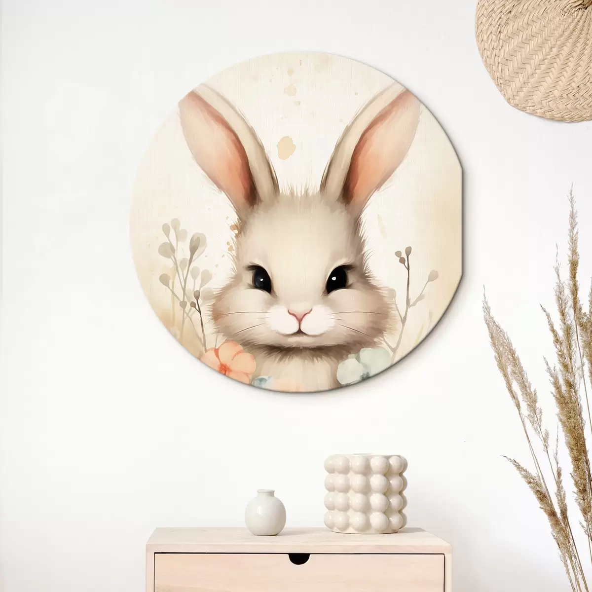 Apvalūs paveikslai Pysanka subtiliame mėlyname fone r44385