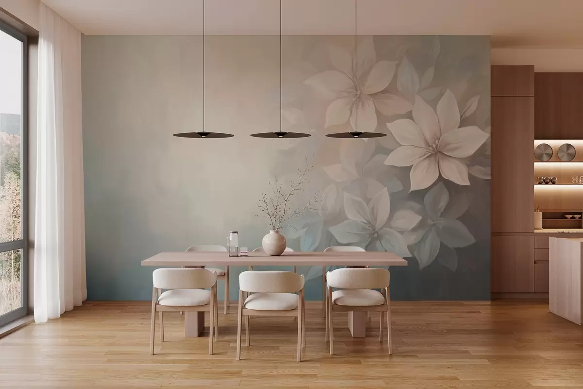 Fototapetai elegantiškos gėlės aliejinės tapybos stiliumi  w03770 - Uwalls.lt Fototapetai elegantiškos gėlės aliejinės tapybos stiliumi  w03770