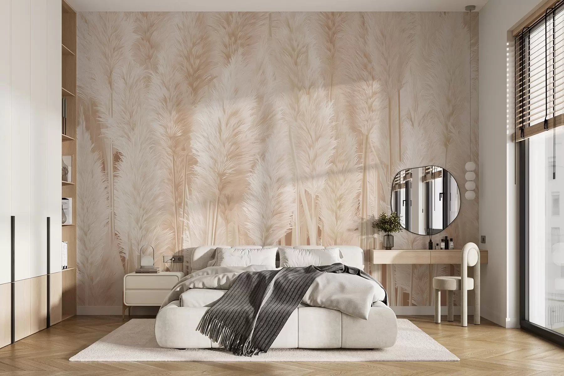 Fototapetai Smėlio spalvos pampų žolė w09126
