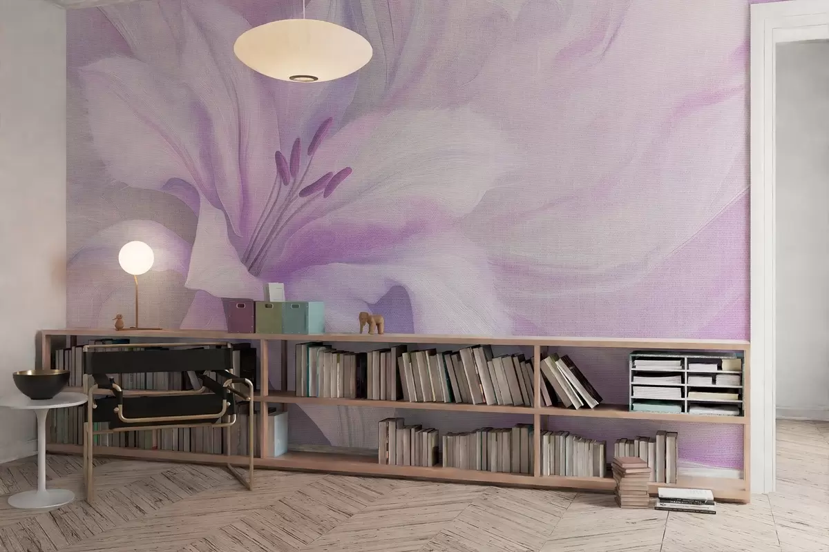 Fototapetai Lelijų gėlių skysčio abstrakcija, gėlių, violetinės spalvos w04006v1