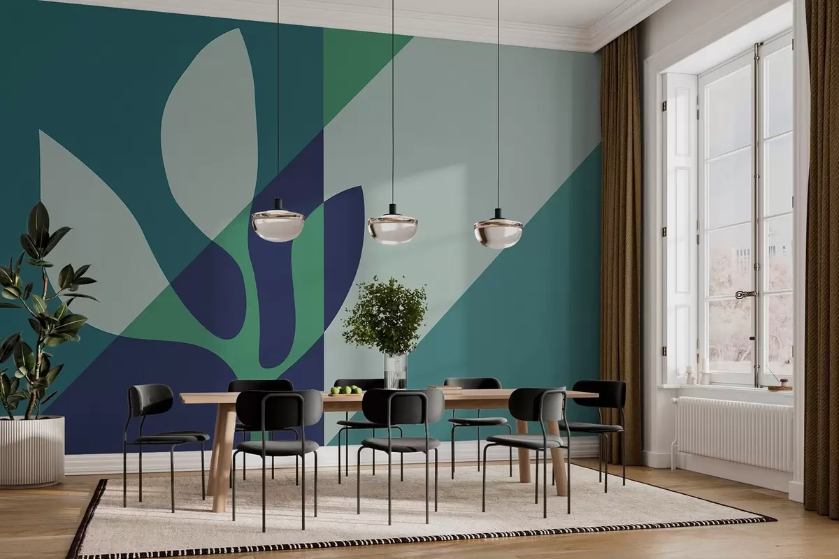 Fototapetai abstraktus grafinis augalas mėlynos spalvos geometrijos fone w04028v1 - Uwalls.lt Fototapetai abstraktus grafinis augalas mėlynos spalvos geometrijos fone w04028v1