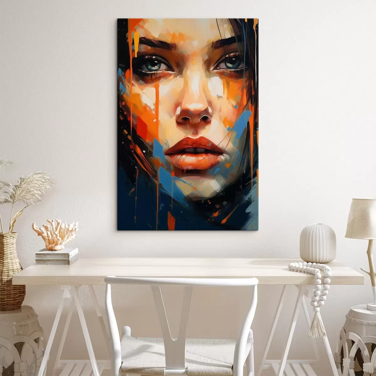 Paveikslėlis Moters veidas su ryškiais potėpiais s44485