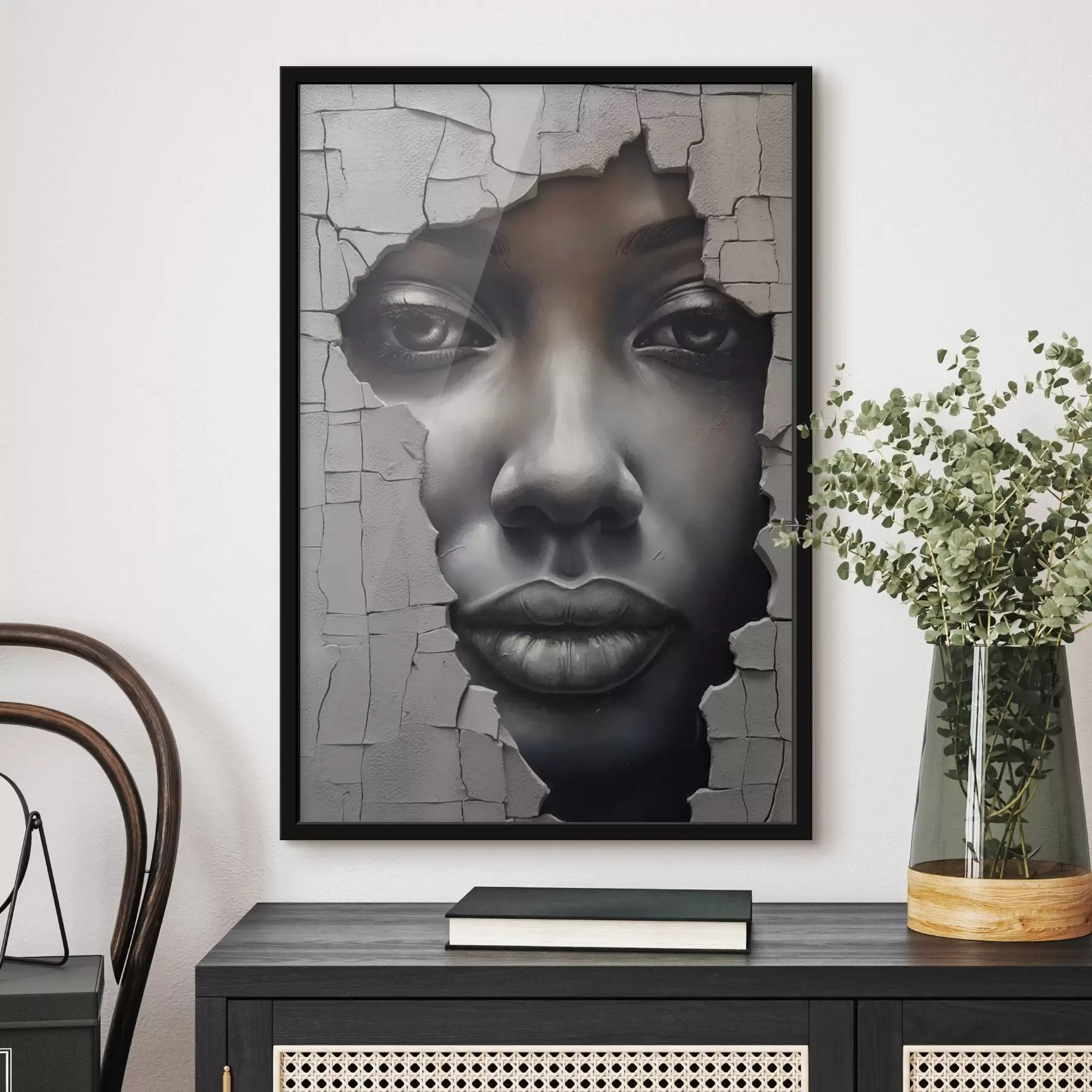 Fototapetai Veidas sienos plyšiuose f44495