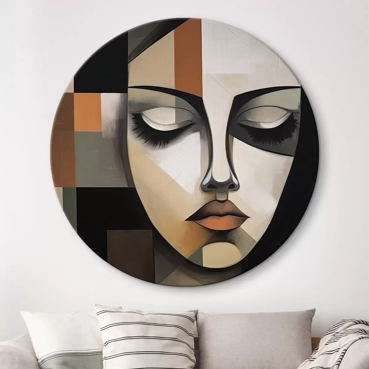 Apvalūs paveikslai Geometrinis veidas r44491