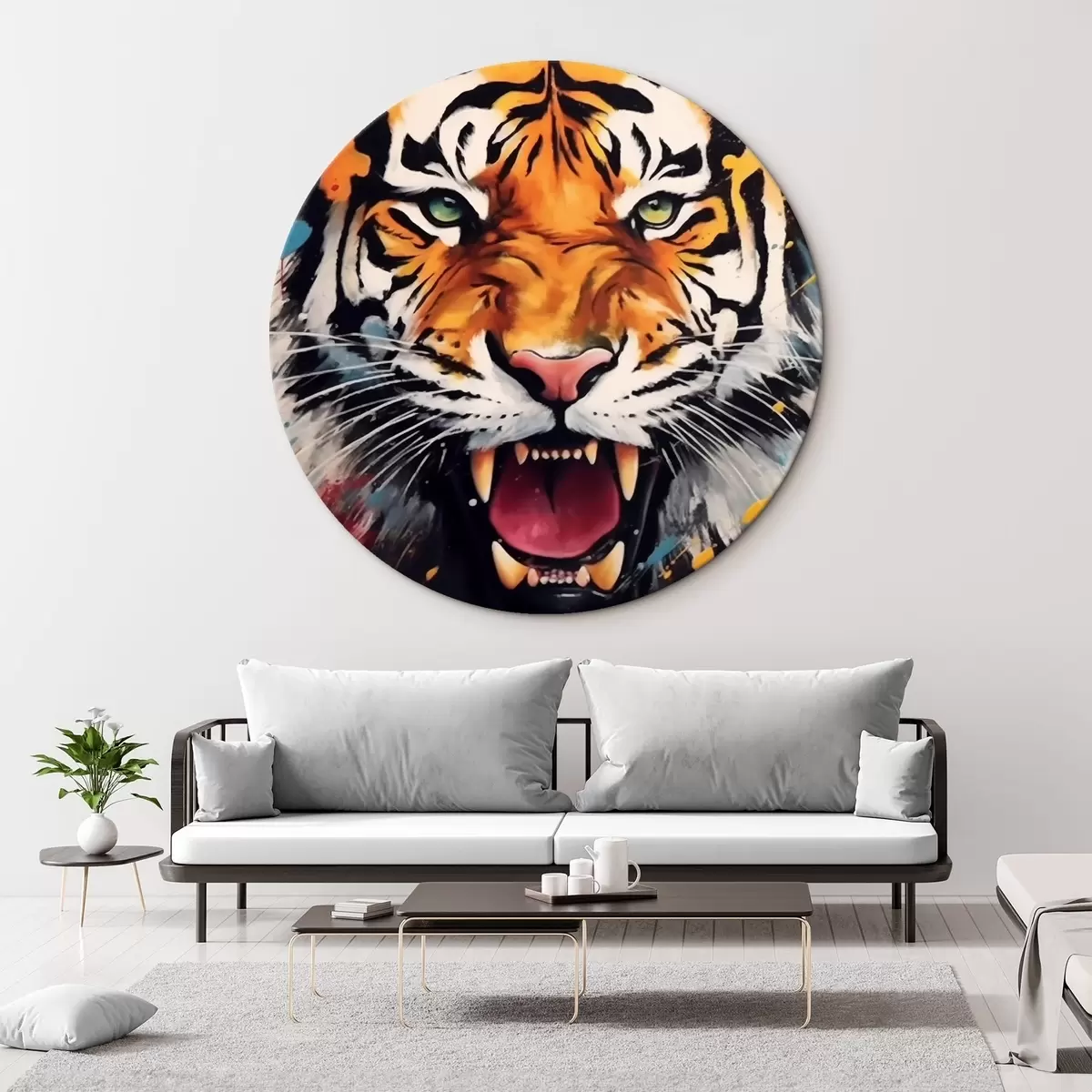 Apvalūs paveikslai Ryškus tigras r44497