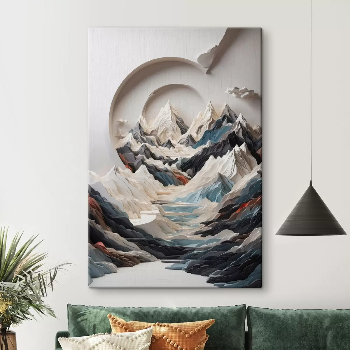 Paveikslėlis Abstraktus kalnuotos vietovės paveikslas s44427