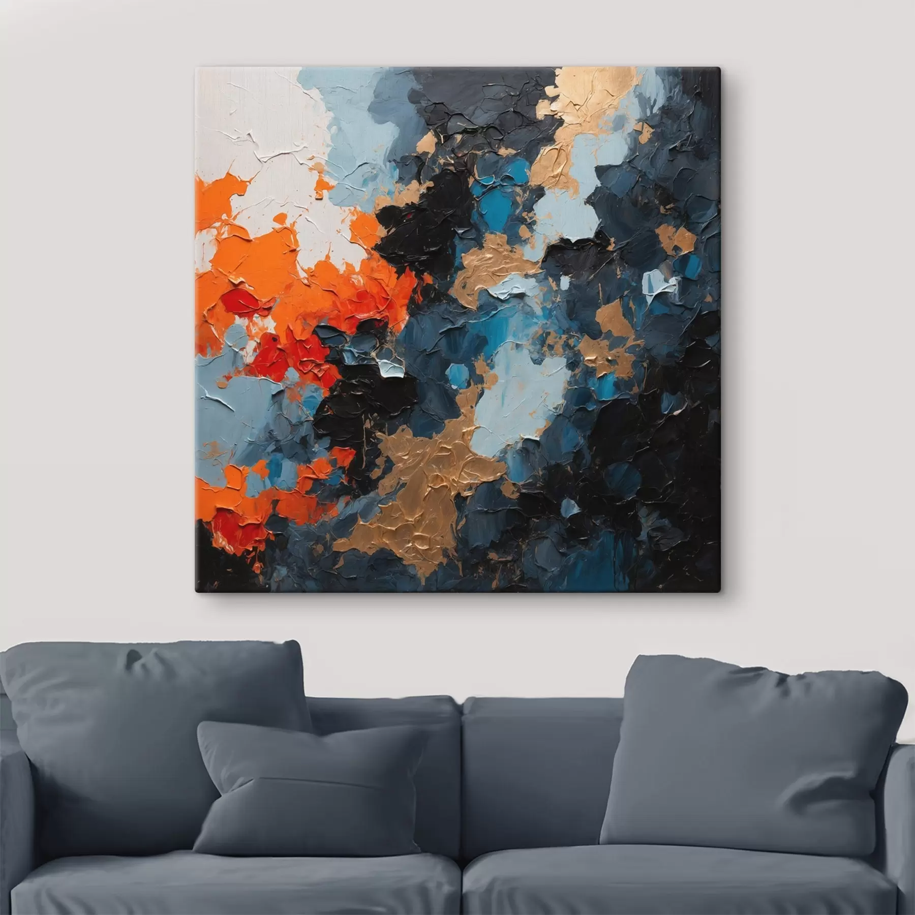 Paveikslėlis Abstrakti įvairiaspalvė aliejinė tapyba s44431