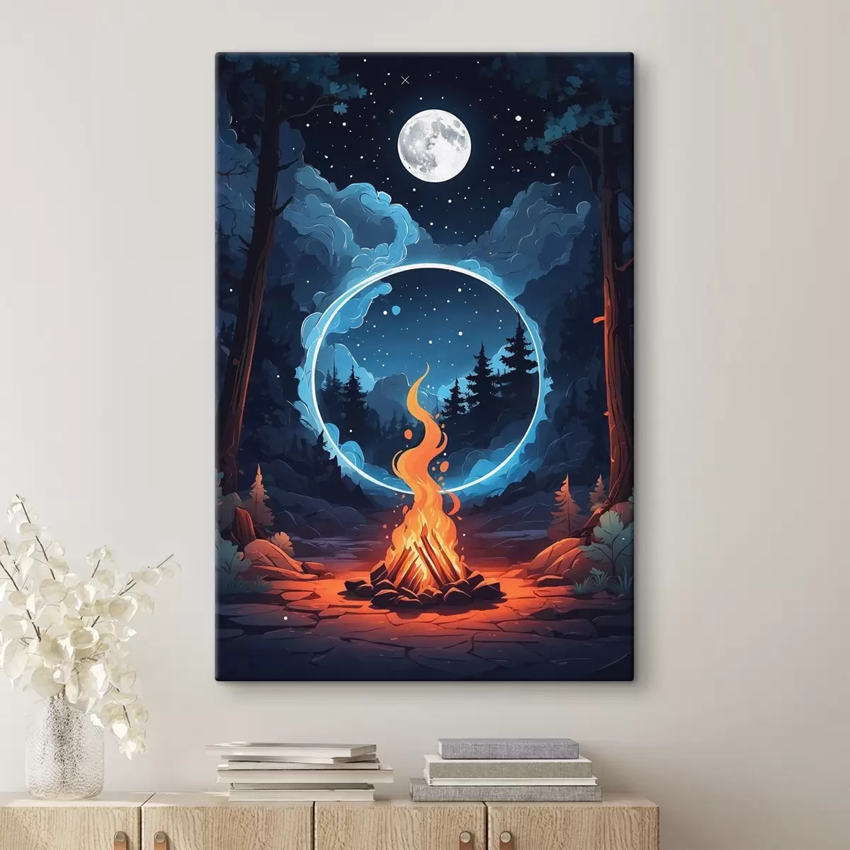 Paveikslėlis Ugnis naktiniame miške s44436