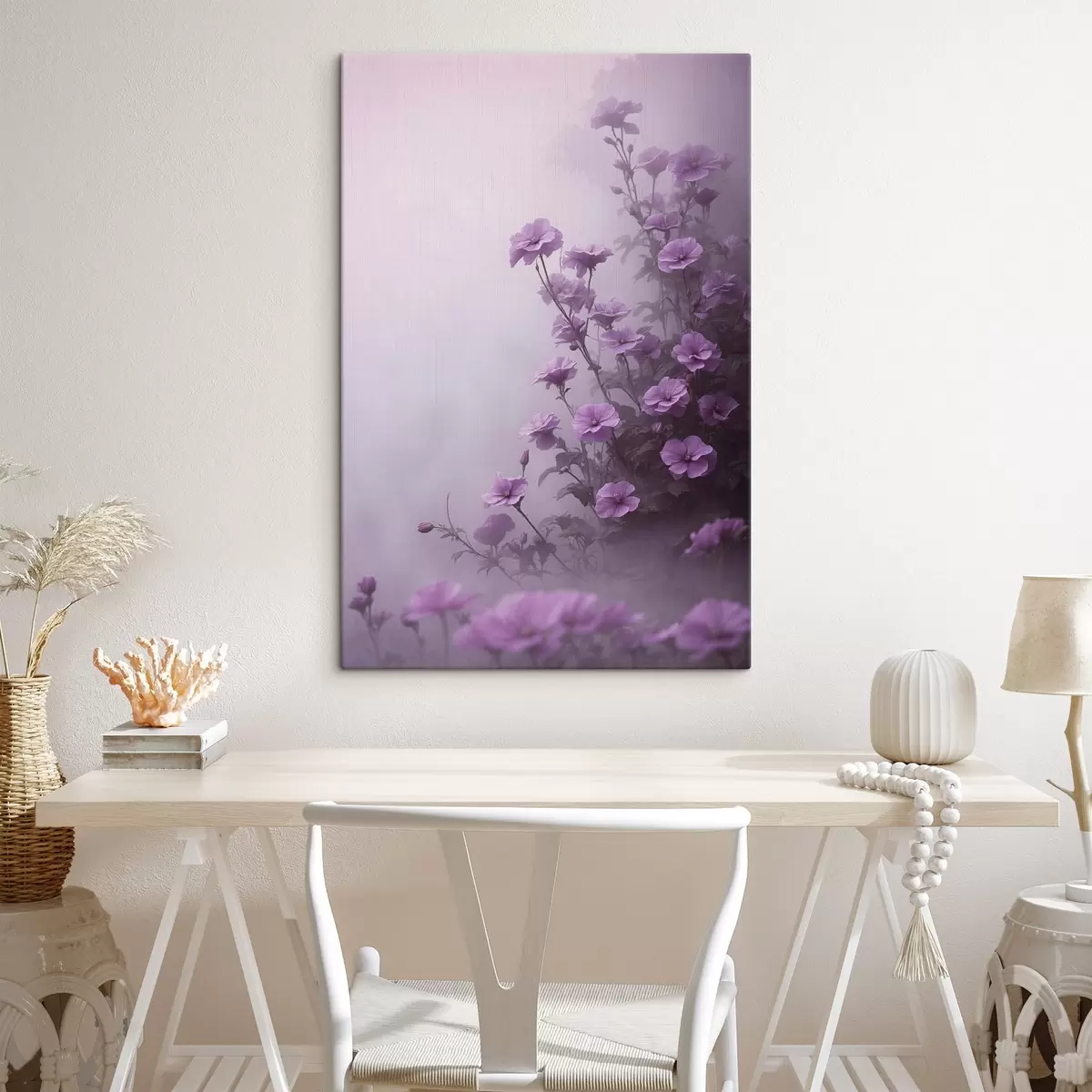 Paveikslėlis Violetinės gėlės rūke s44456