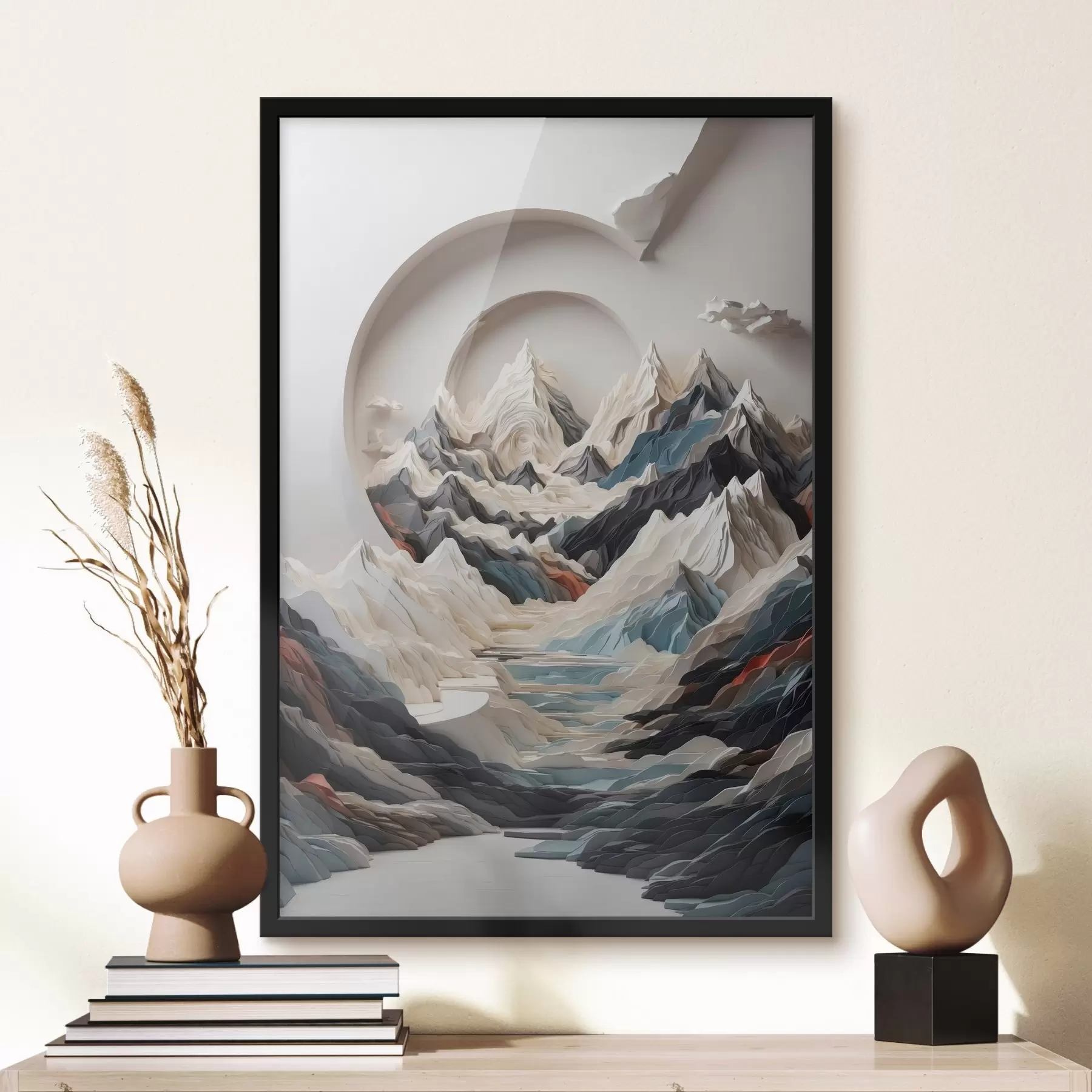 Paveikslėlis Abstraktus kalnuotos vietovės paveikslas f44427