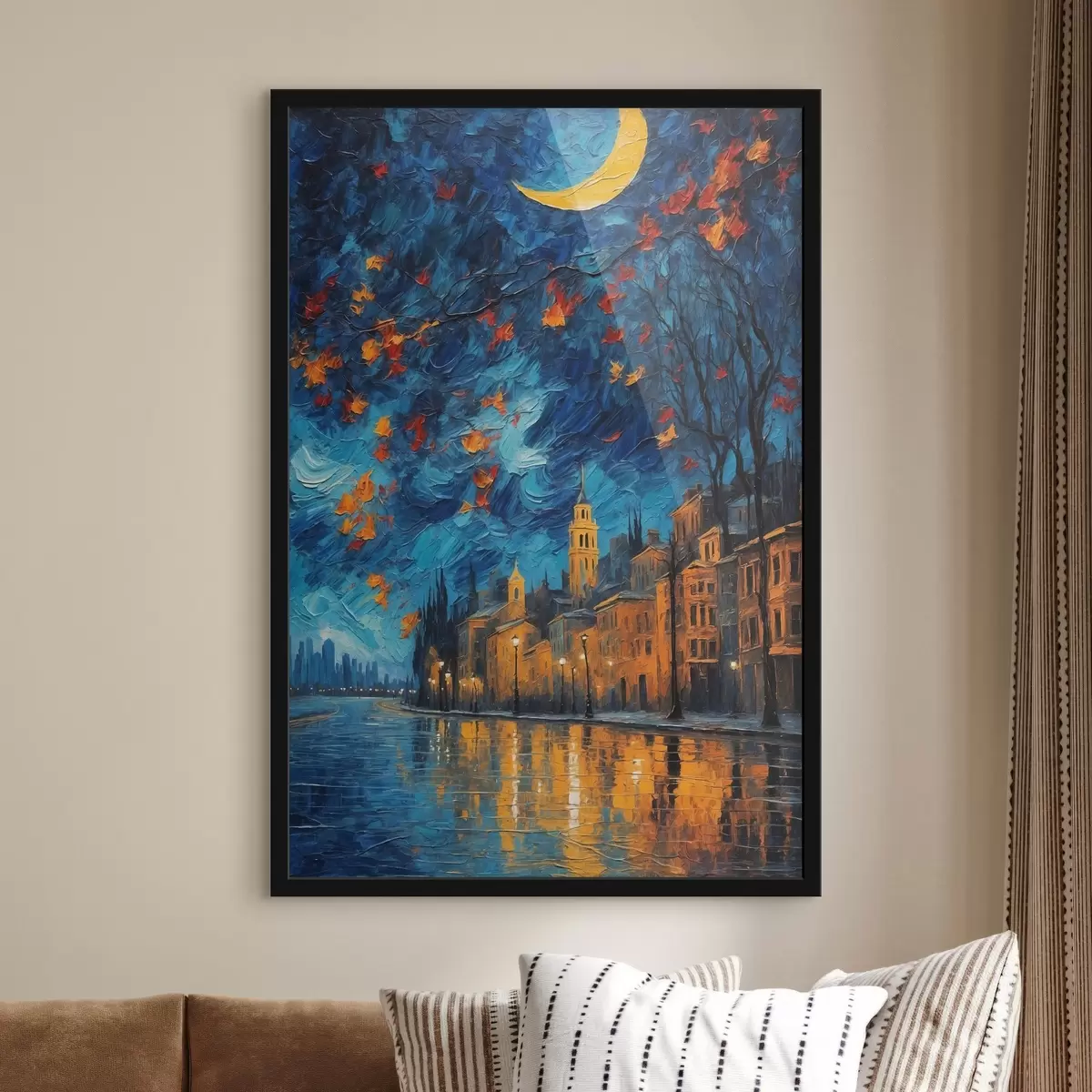 Plakatas Naktinis Londonas akrilo tapybos stiliumi f44453